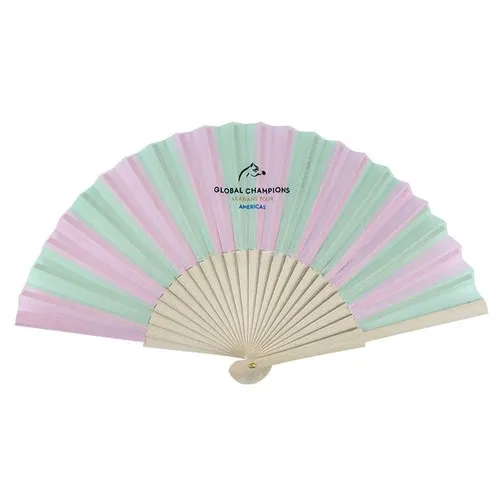 Éventail Publicitaire Personnalisé en Bois et Polyester