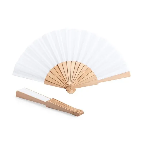 Éventail Publicitaire Personnalisé en Bois et Polyester