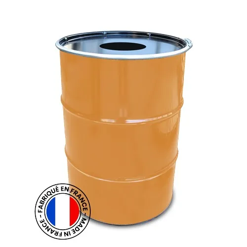 Poubelle Baril 200L Acier Coloré RAL - Personnalisable par Sérigraphie