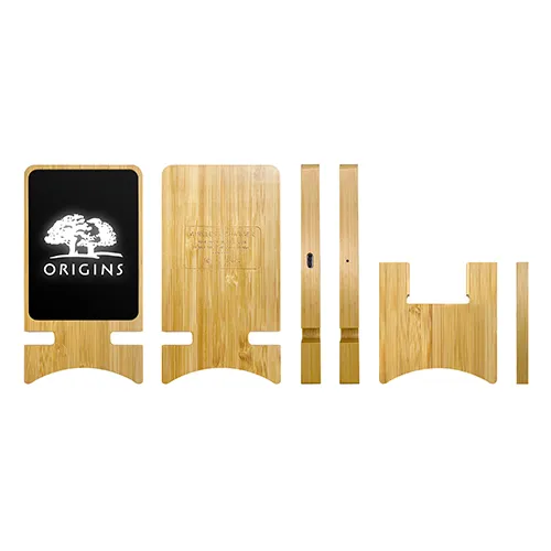 Power Bank Induction Lumineux avec Support Téléphone Personnalisable