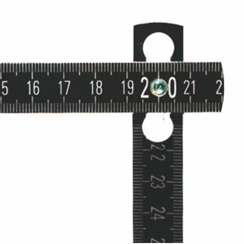 Mètre Pliant en Bois Personnalisable - Design Noir et Argent