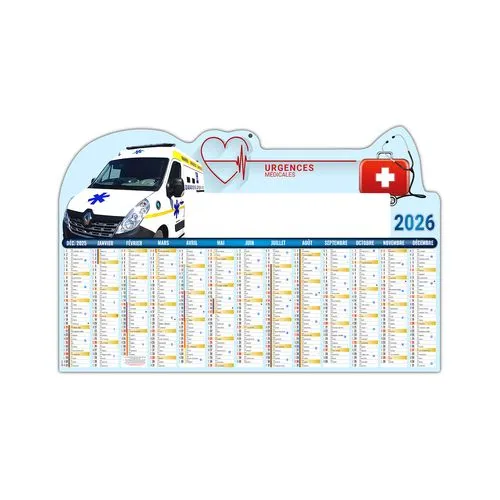 URGENCE 2026 - MAXI 650 x 405 mm - LEGER 400G - DOS CUISINE - SANS MARQUAGE - 1 TROU EN TETE