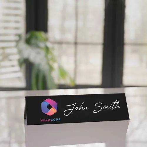 Chevalet Porte-Nom Réutilisable Tableau Noir 210x60mm Personnalisable