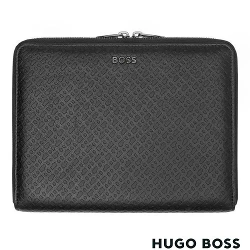 Conférencier A5 Zippé Monogram Noir - Personnalisable par Embossage