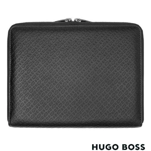 Conférencier A5 Zippé Monogram Noir - Personnalisable par Embossage