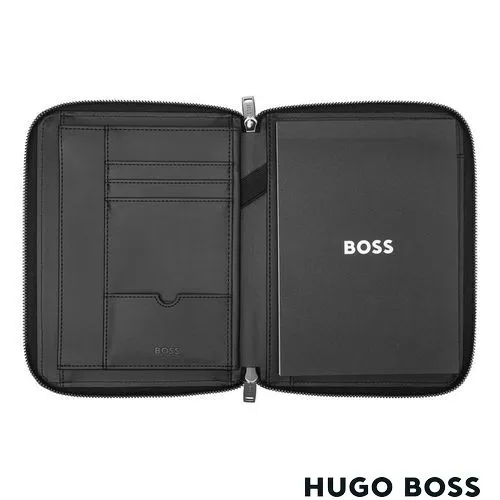 Conférencier A5 Zippé Monogram Noir - Personnalisable par Embossage