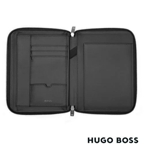 Conférencier A5 Zippé Monogram Noir - Personnalisable par Embossage