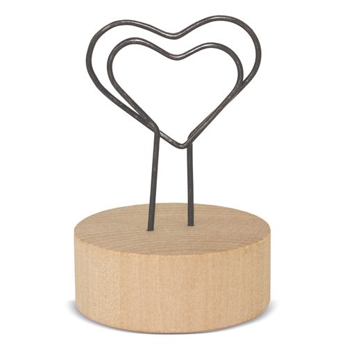 Pince Mémo Socle Bois Personnalisable - Porte-Notes Design