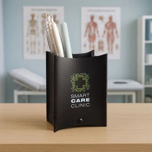 Porte-stylo en cuir recyclé personnalisable par sérigraphie