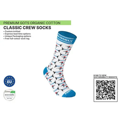 Chaussettes Jacquard Personnalisées Bio - Textile Publicitaire Premium