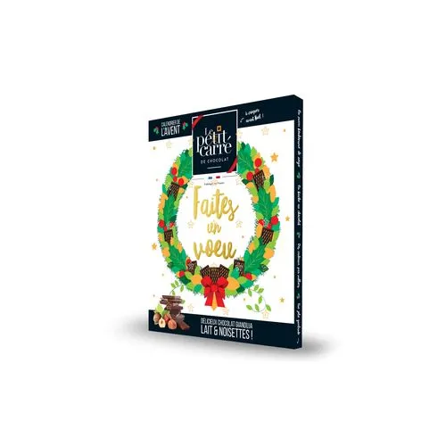 Calendrier de l'Avent Chocolat Noir 70% Personnalisable - 24 Cases
