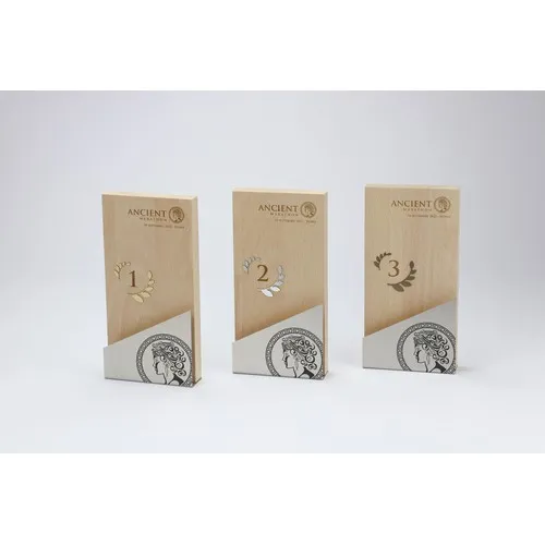 Trophée Bois et Acier Personnalisable - Gravure et Sérigraphie