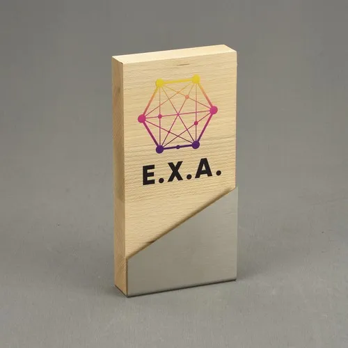 Trophée Bois et Acier Personnalisable - Gravure et Sérigraphie