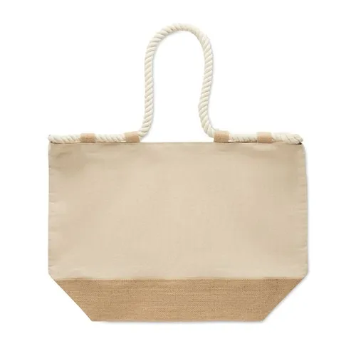 Sac de plage personnalisable en toile coton et jute 280g/m²