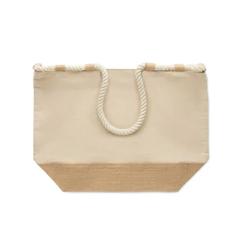 Sac de plage personnalisable en toile coton et jute 280g/m²
