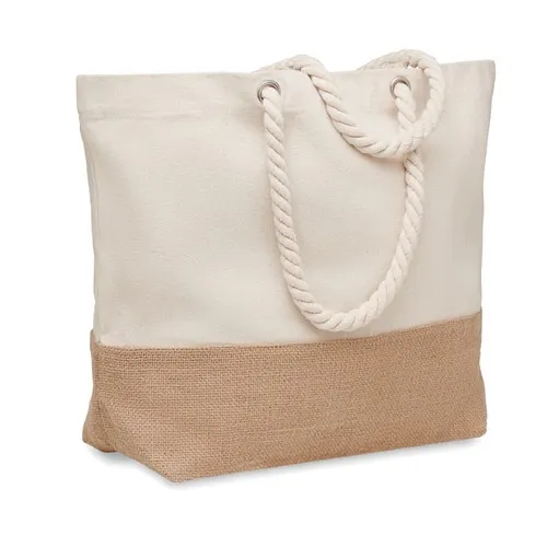 Sac de plage personnalisable en toile coton et jute 280g/m²