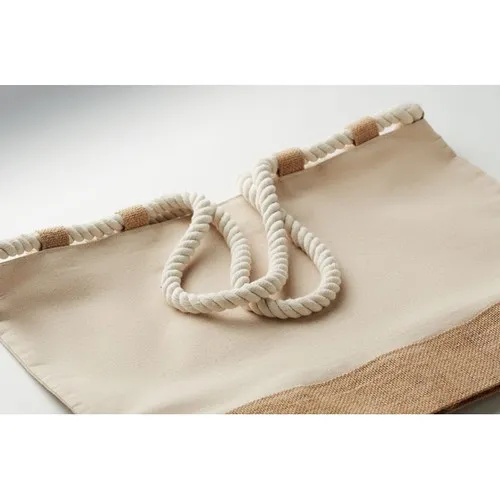 Sac de plage personnalisable en toile coton et jute 280g/m²
