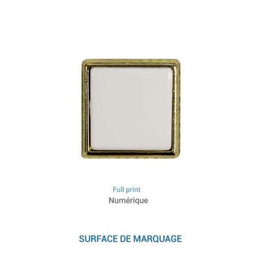 Pin's carré 18 mm - Argent