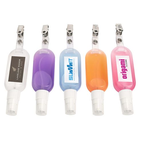 Gel antibactérien 50ml avec clip personnalisable par sérigraphie