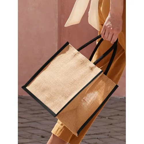 Natural Starched Jute Midi Tote