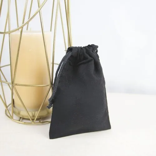 Pochon coton noir S 15x20