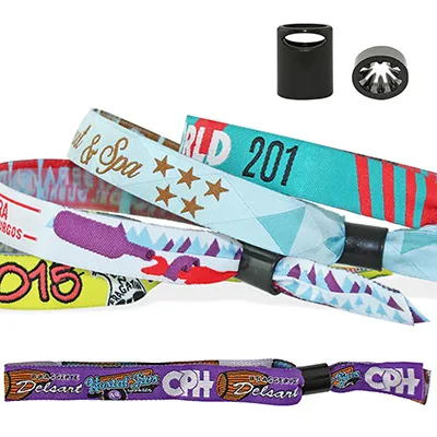 Bracelets tissu personnalisables avec fermeture anti-torsion sécurisée