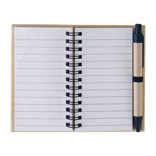 Carnet Spirale 40 Pages Lignées avec Stylo - Carton Recyclé