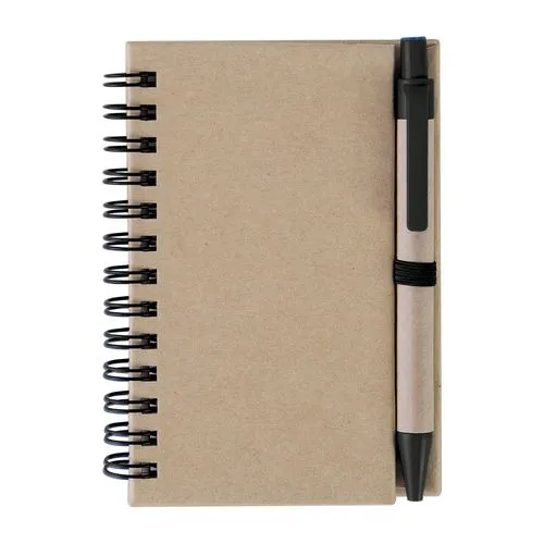 Carnet Spirale 40 Pages Lignées avec Stylo - Carton Recyclé