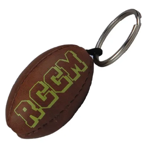 Porte-clés Ballon de Rugby Vintage en Cuir Personnalisable