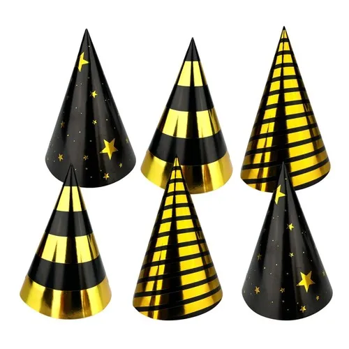 6 Chapeaux MIX OR 16 X 10 cm 3 modèles assortis