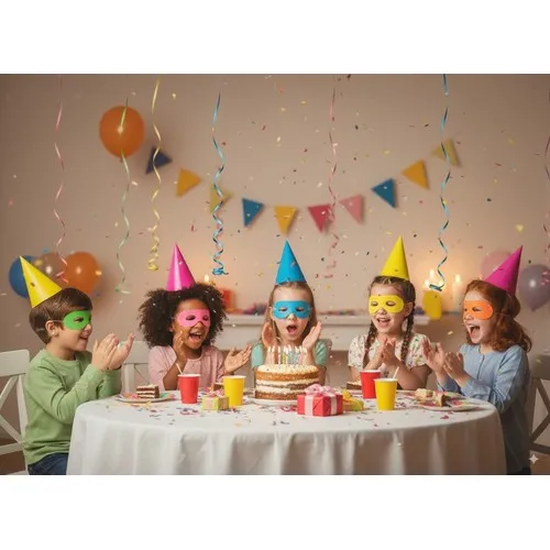 6 loups en carton FLUO COLOR