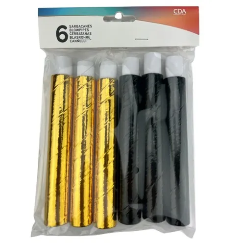 6 Sarbacanes sécurisées OR/NOIR