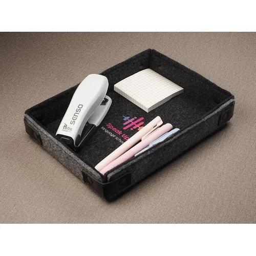 Boîte vide-poches en feutre personnalisable par sérigraphie