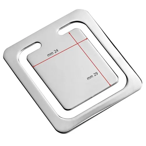 Marque-page carré métal chromé personnalisable - Format compact