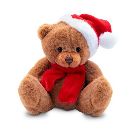 Ours de Noël en Peluche Personnalisable avec Écharpe et Casquette
