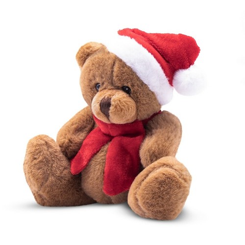 Ours de Noël en Peluche Personnalisable avec Écharpe et Casquette