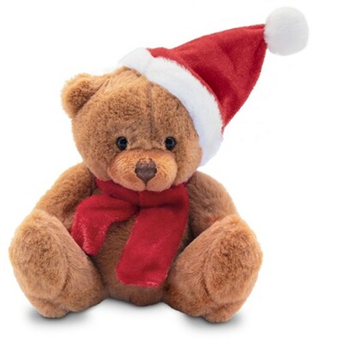 Ours de Noël en Peluche Personnalisable avec Écharpe et Casquette
