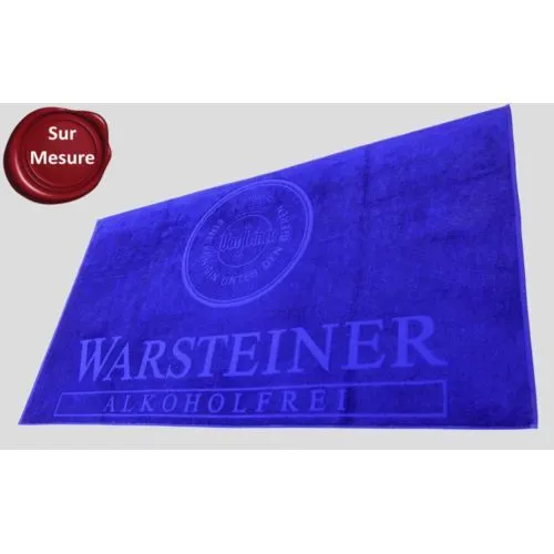 Drap de bain éponge jacquard ciselé avec logo en relief sur mesure