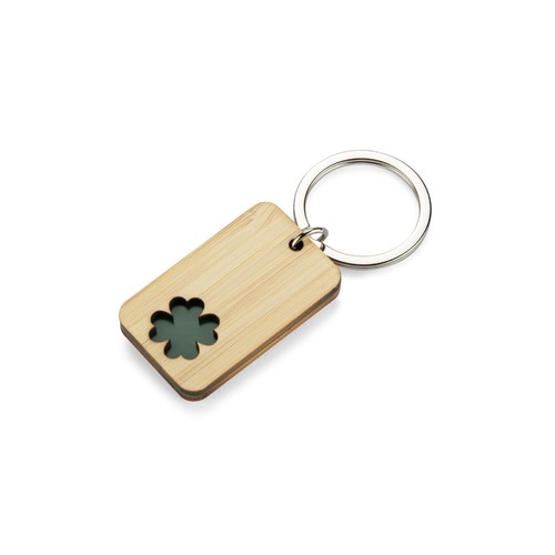 Porte-clés bambou personnalisable avec motifs découpés