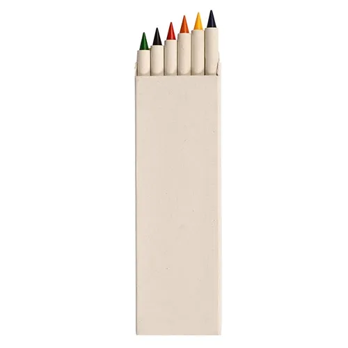 Set 6 Crayons Couleur Écologiques en Carton Recyclé Personnalisables