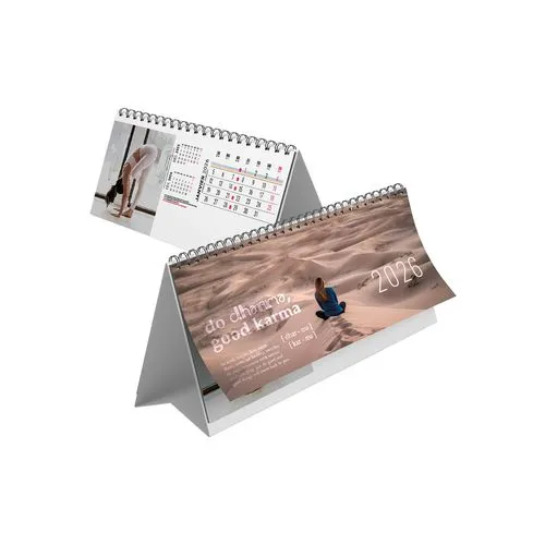 CHEVALET CREATION 2026 - MAXI 310 x 110 mm - 13 FEUILLETS - IMPRESSION RECTO SEUL - PAPIER 170g - RELIURE SPIRALE METALLIQUE NOIRE