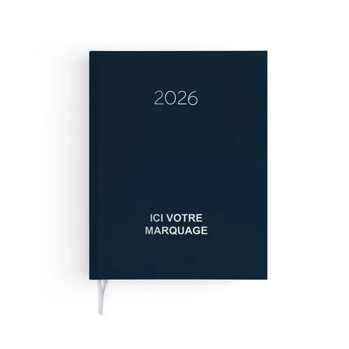 AGENDA EMBOITE NATUREL 2026 - MINI 90 x 165 mm - COUVERTURE BLEUE NUIT - SANS MARQUAGE