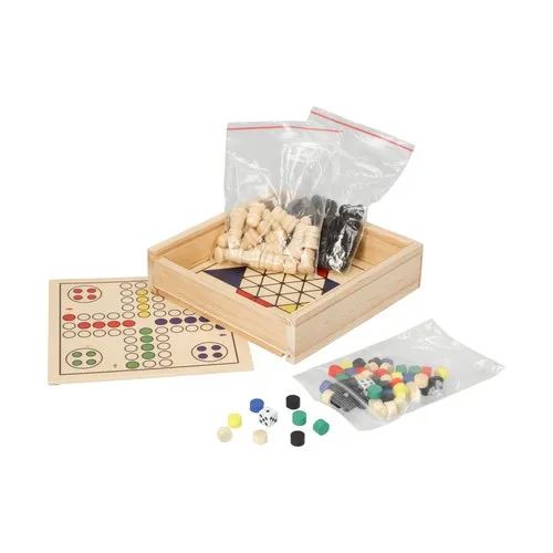 Set de Jeu de Voyage 4 en 1 Personnalisable en Bois
