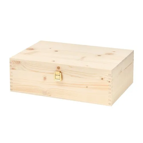 Coffret Bois 2 Bouteilles Champagne Personnalisable - Fermeture Clipper