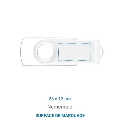 Clé Twister USB OTG 3.0 (USB+USB C) Import Blanc 128 GO