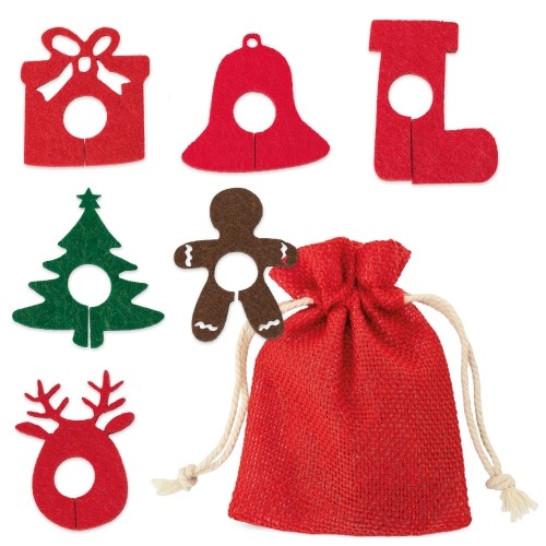 Anneaux décoratifs de Noël pour verres - Lot de 6 personnalisables