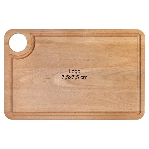 Planche à Servir Hêtre Personnalisable 34x22 cm avec Rigole