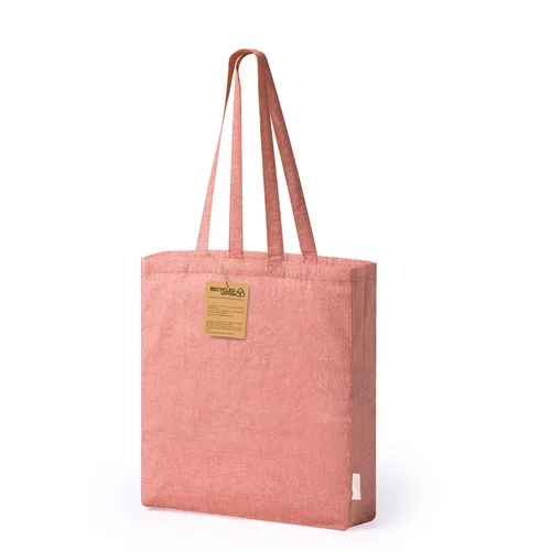 Sac Shopping 100% Coton Recyclé Rouge Personnalisable