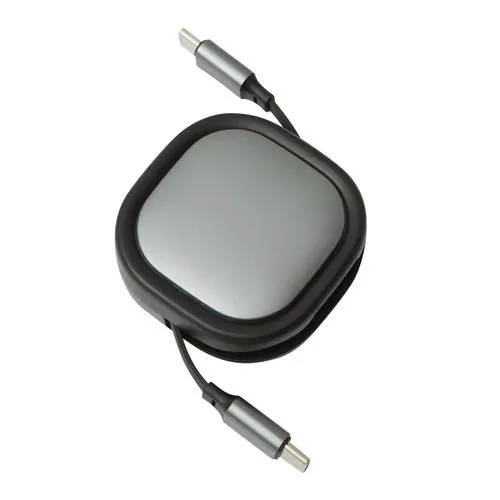 Câble USB-C Rétractable Personnalisable 60W - Charge et Données