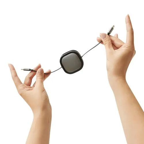 Câble USB-C Rétractable Personnalisable 60W - Charge et Données